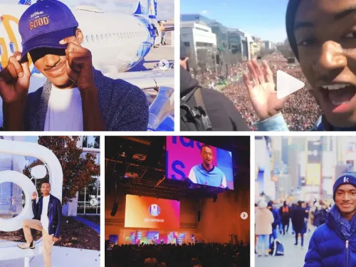 Photo collage of a young man