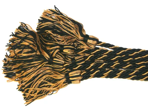 Black and gold cords with tassles