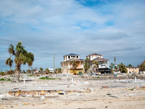 houses damaged by a hurricane