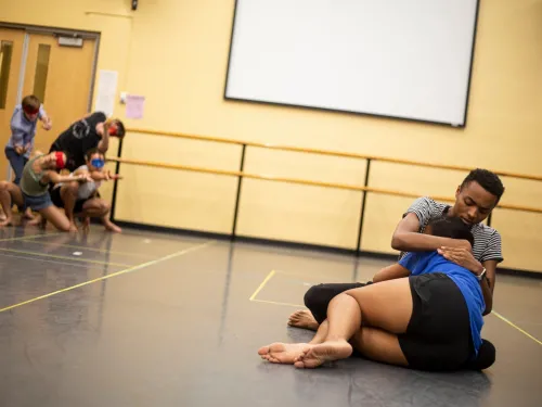 Young actors in a rehearsal space