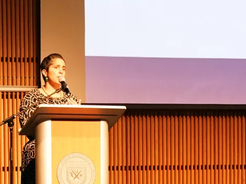 Shirley M. Collado at lectern
