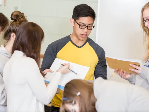 Students attending a Spanish II lecture.