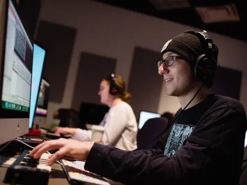 Student at a computer