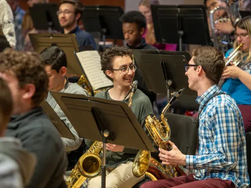 Two students in an ensemble
