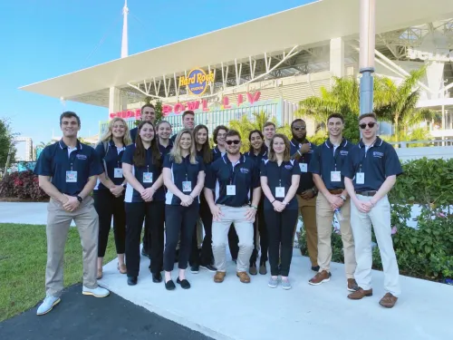 Students at Super Bowl