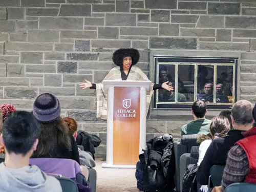 speaker at a lectern