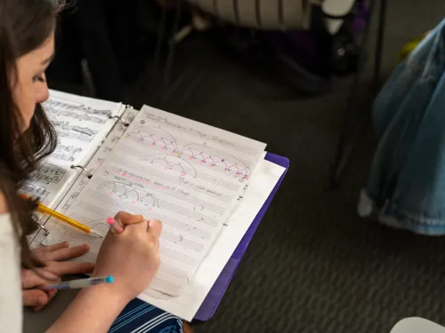 Student working on an assignment