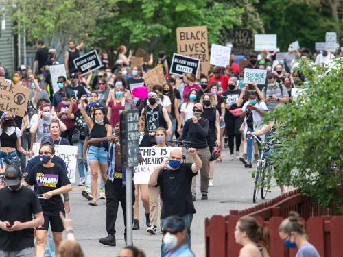 people demonstrating