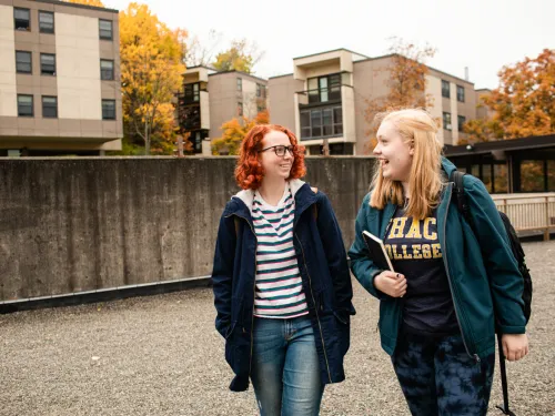 Students walking on campus