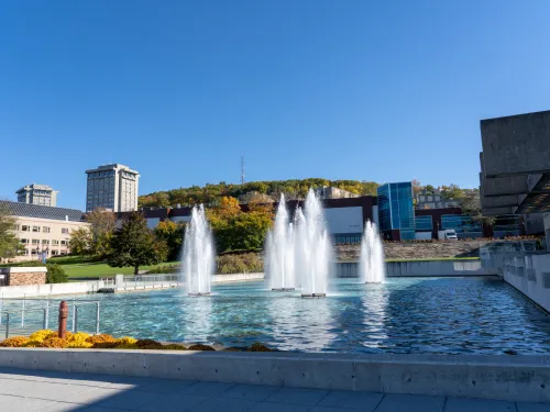 fountains on campus