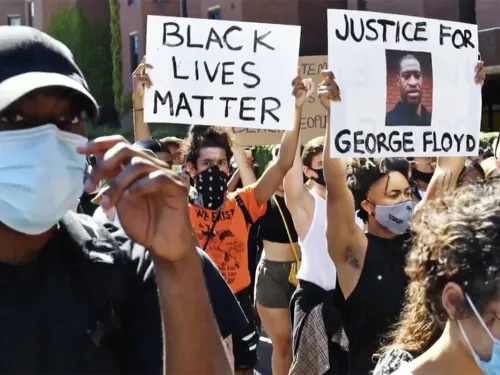 people in a Black Lives Matter march