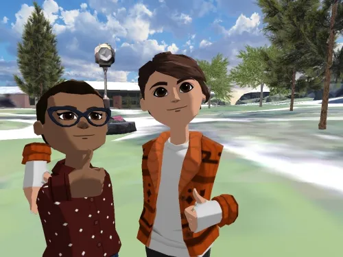 students in virtual reality