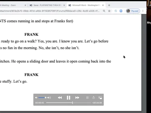 student participating in a remote class
