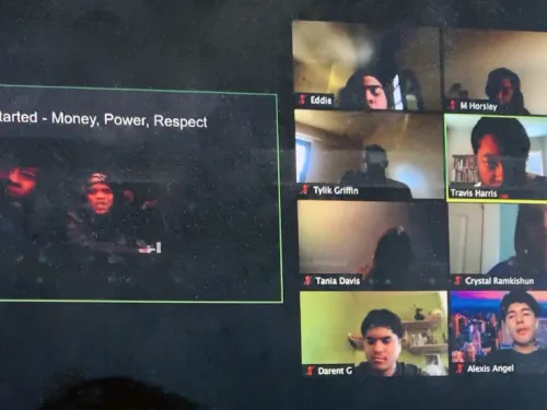 screen grab from a class