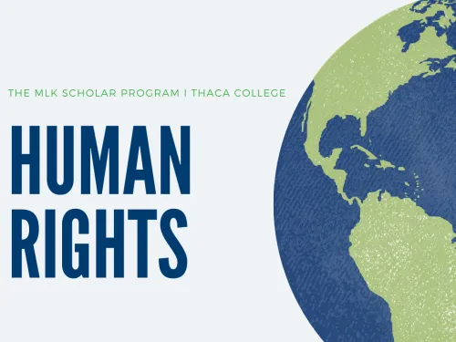 An image of the globe with the words 'human rights.'