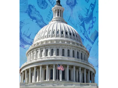 capitol building with money behind it