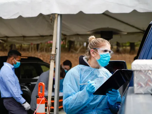 a COVID testing site