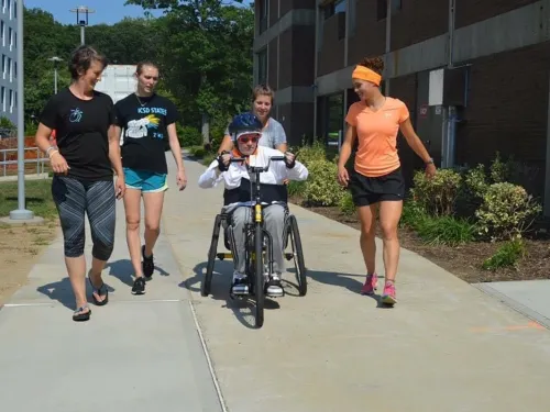 Carrie Callahan and Kelly Pantason with a patient.