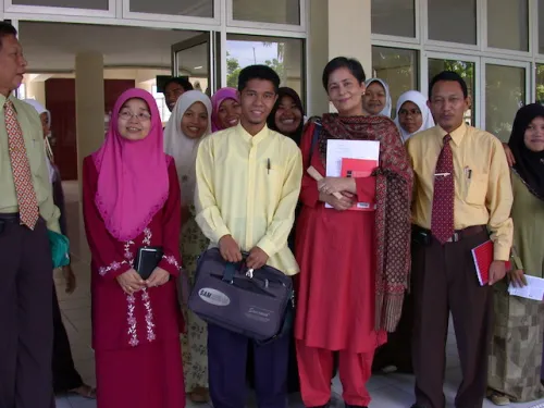 Picture of me with students in Indonesia, 2005