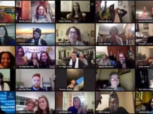 zoom attendees at graduation celebration