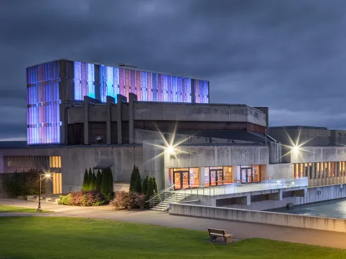 Dillingham Center lit up