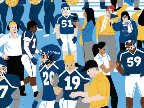 illustration of the sidelines of a football game