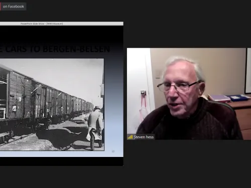 Steven Hess presenting his story on Zoom