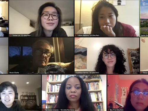 Screenshot of alumni panel