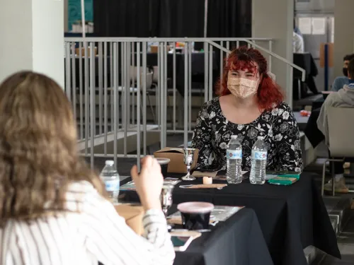 Students celebrating Passover in Terrace Dining Hall