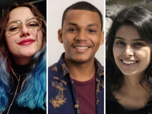 Chloe Eberhard ’23 (left) Dehron Smith ’23 (middle) and Himadri Seth’23 (right)