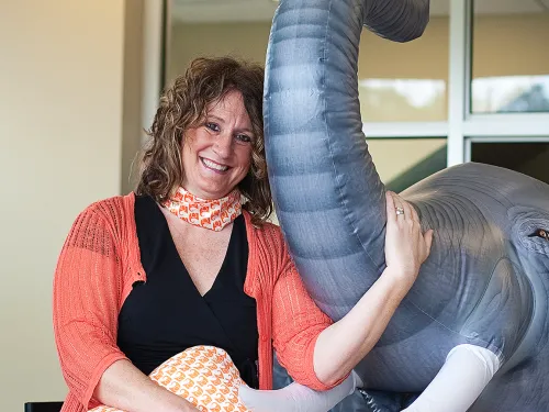 Kimberly and elephant