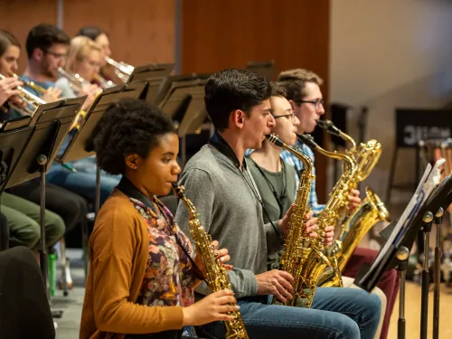 students playing saxophone