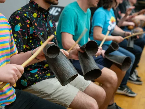 students in African Drumming and Dance