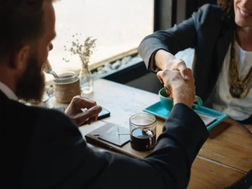 People having coffee