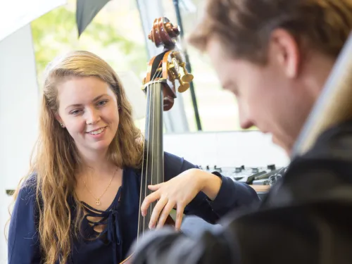 student in a private lesson