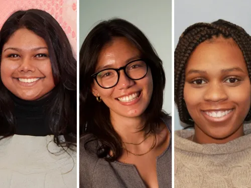 Headshots of Neha Patnaik, Julia Batista ‘22 and  Haley Anderson ‘22