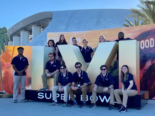 students at Super Bowl