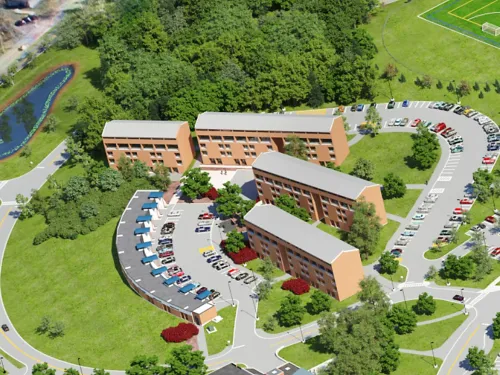 Garden Apartments Aerial View Using IC Campus Map