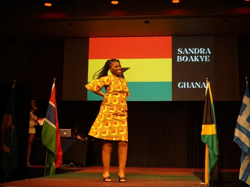 Student on the runway