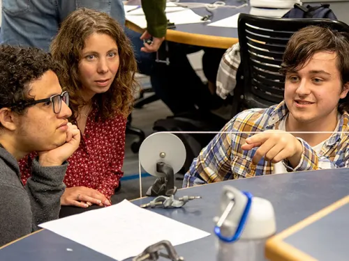 Kelley Sullivan with students