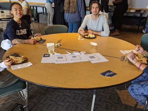 Students sitting at a table