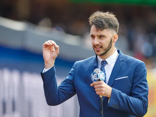 ICTV anchor at Yankee Stadium for Cortaca Jug 2022