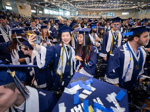 students celebrating