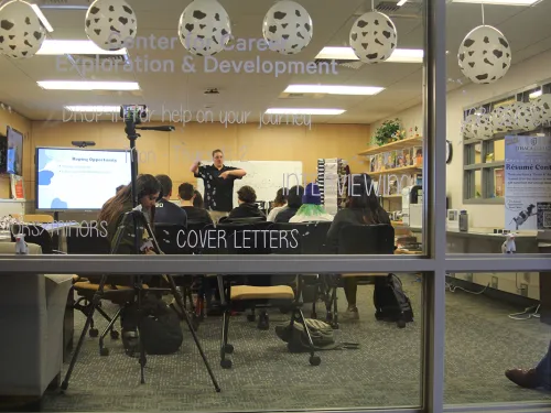 Students listening to a lecture