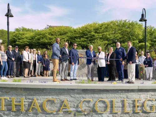 Individuals on the promenade