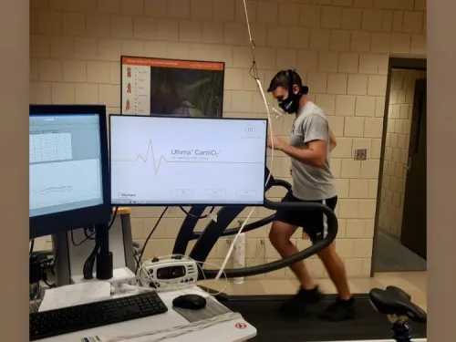 Dr. Reynolds completing a GXT on the treadmill. 