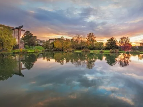 Muller Chapel at sunset.