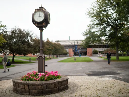 IC Academic quad clock in summer