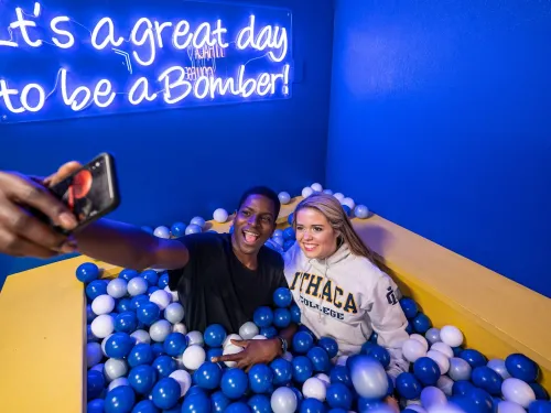 Students at recreation center