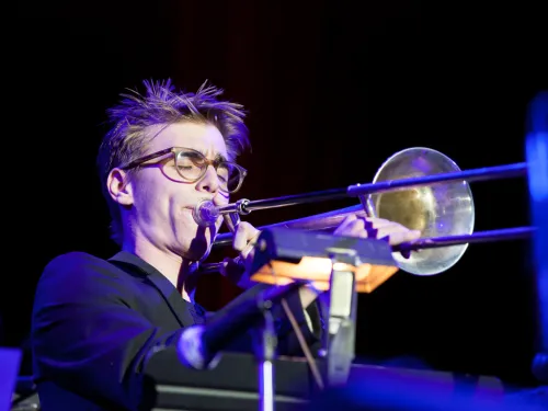 Person playing trombone